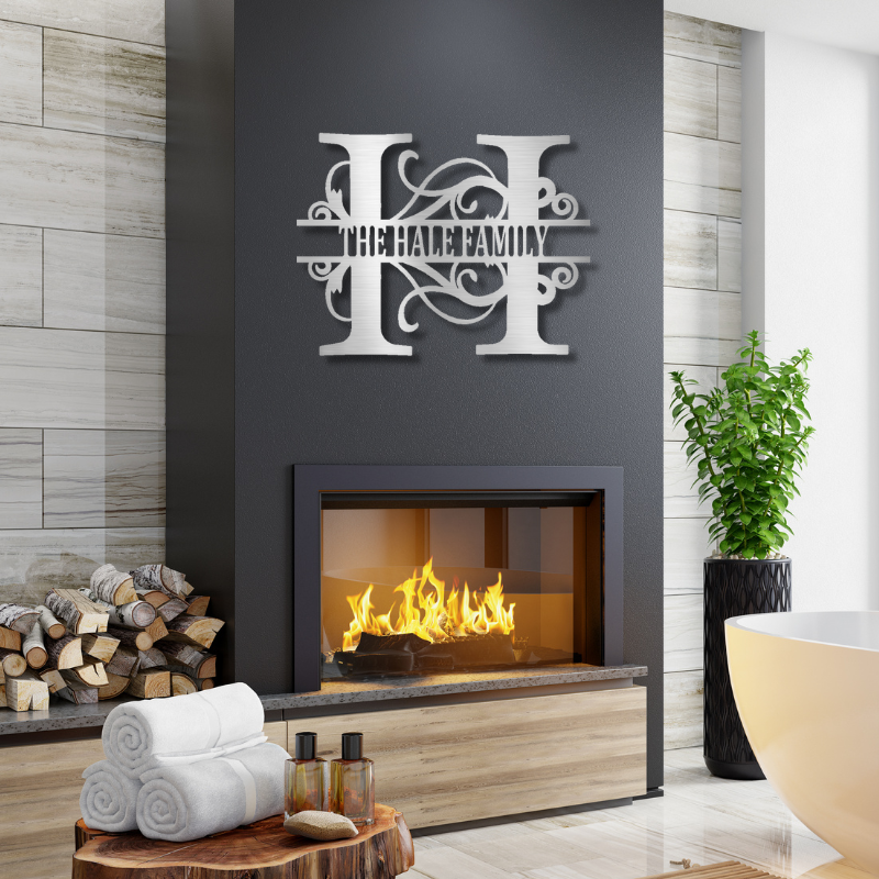 Split Letter Monogram - Steel Sign