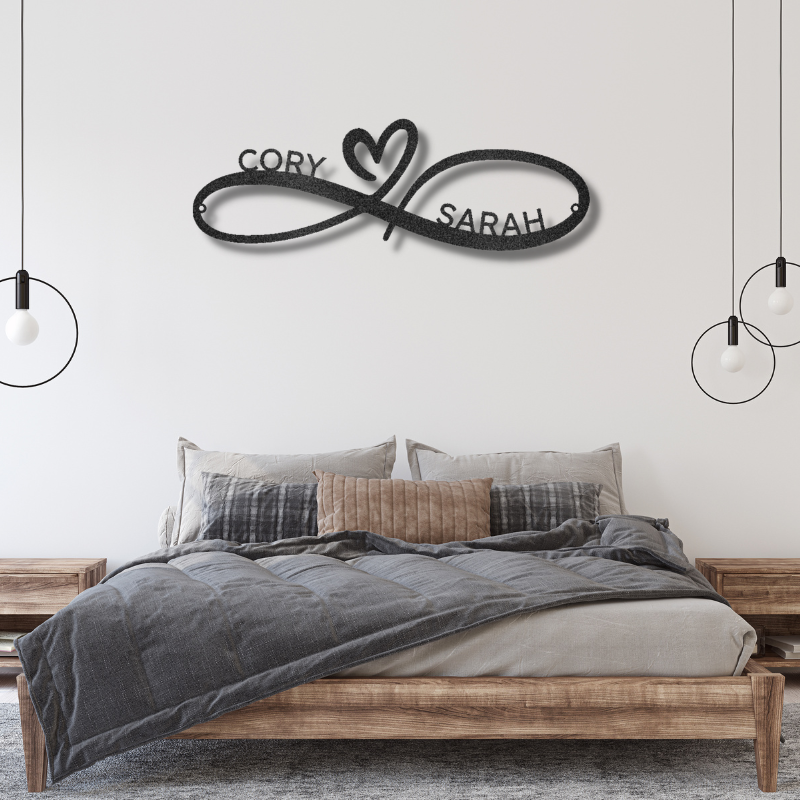 Infinity Couples Monogram - Steel Sign