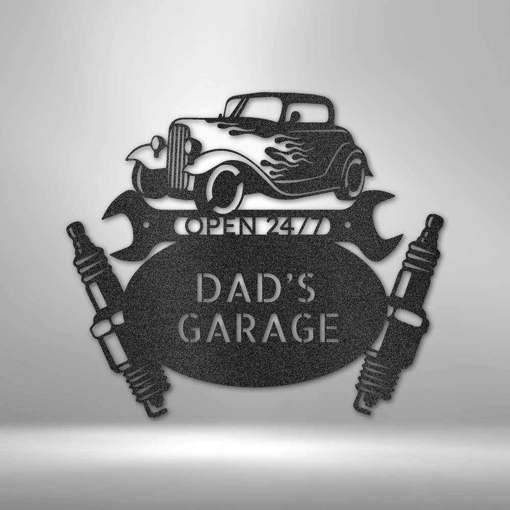 Hot Rod Mechanic Monogram - Steel Sign