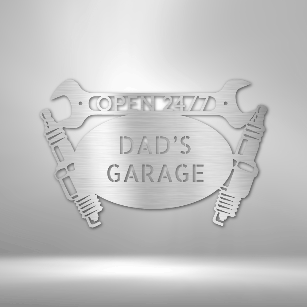 Car Garage Monogram - Steel Sign