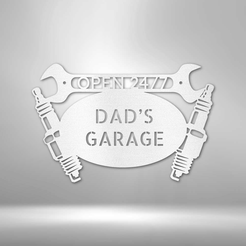 Car Garage Monogram - Steel Sign