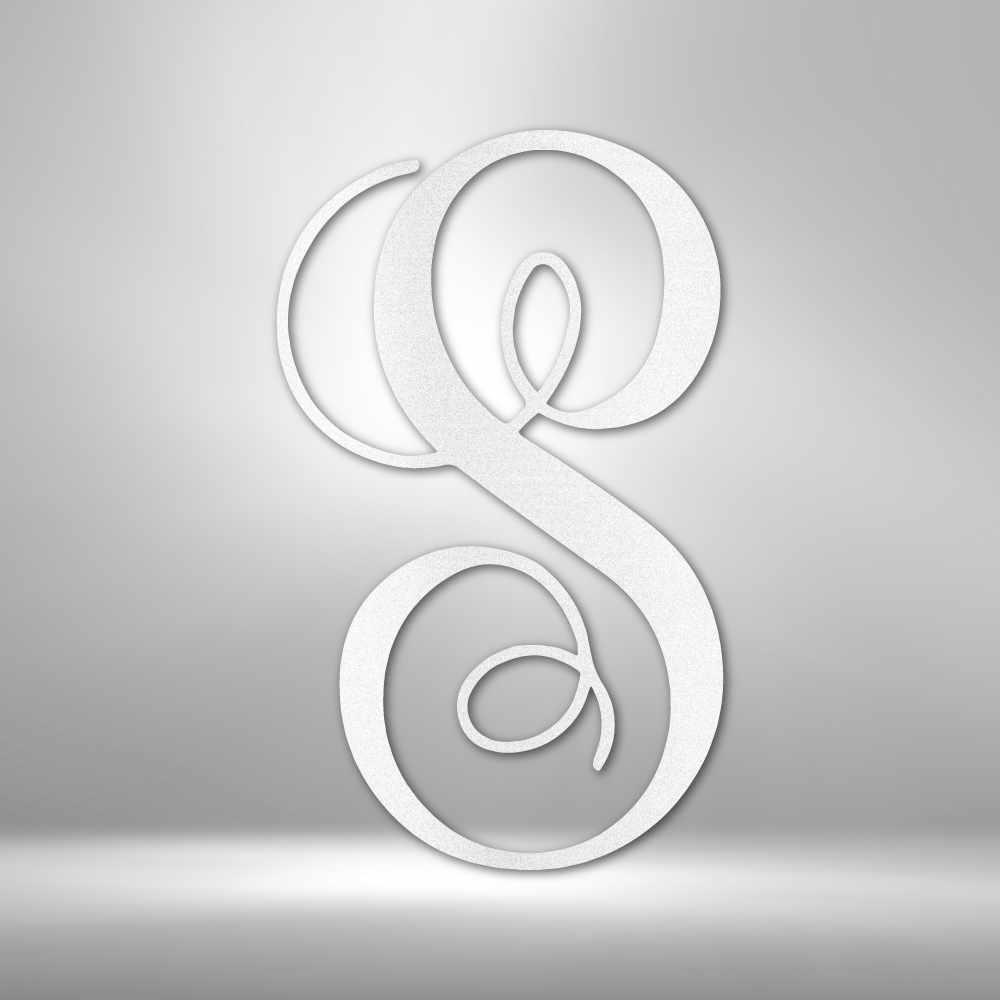 Fancy Initial Monogram - Steel Sign