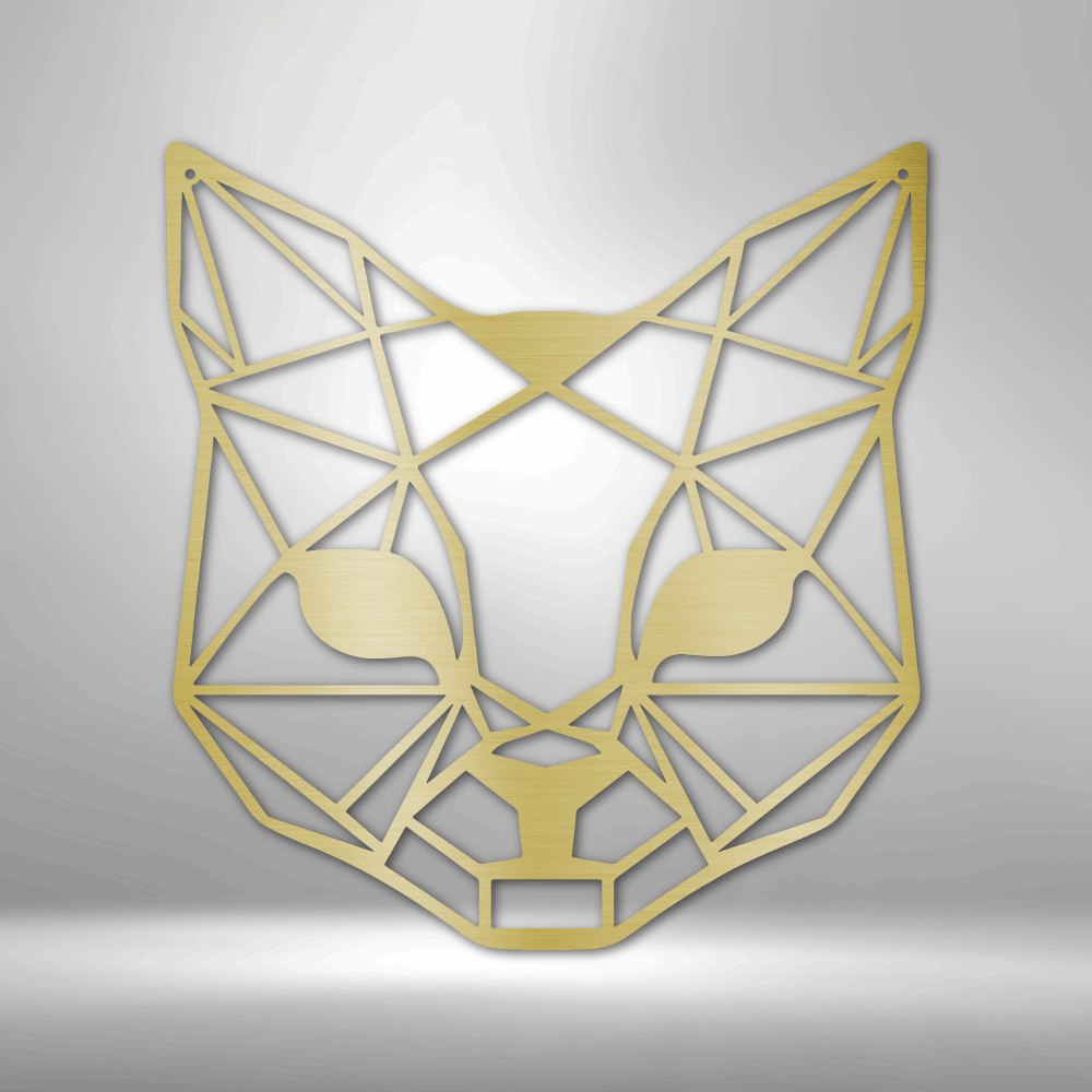 Geometric Cat - Steel Sign