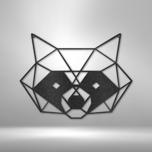 Geometric Raccoon - Steel Sign