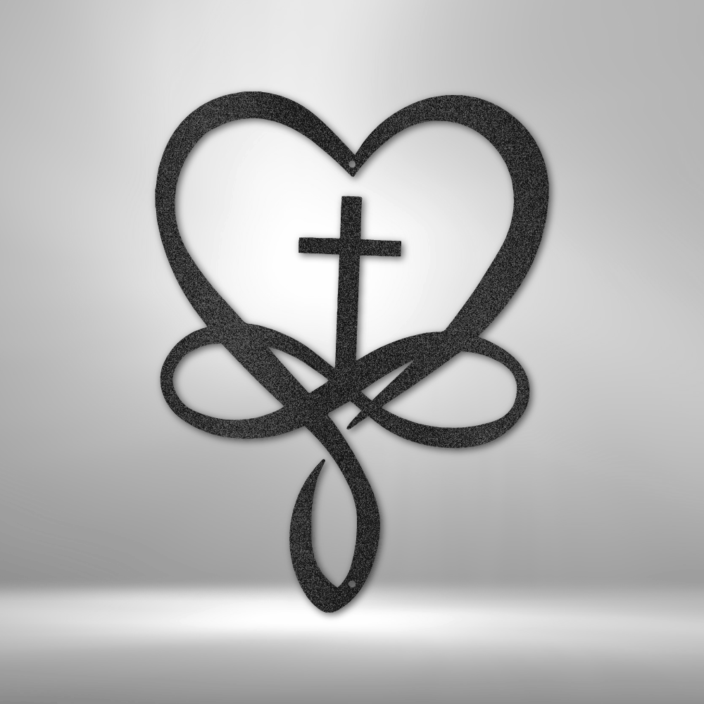 Love Infinity Cross - Steel Sign