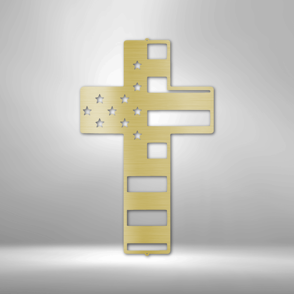 Flag Cross - Steel Sign