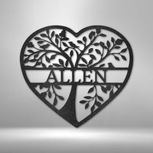 Loving Family Tree Monogram - Steel Sign