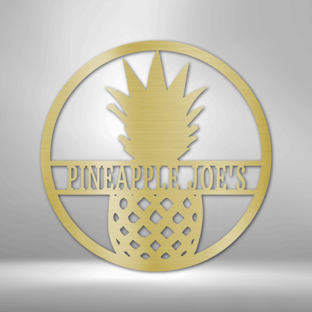 Pineapple Monogram - Steel Sign