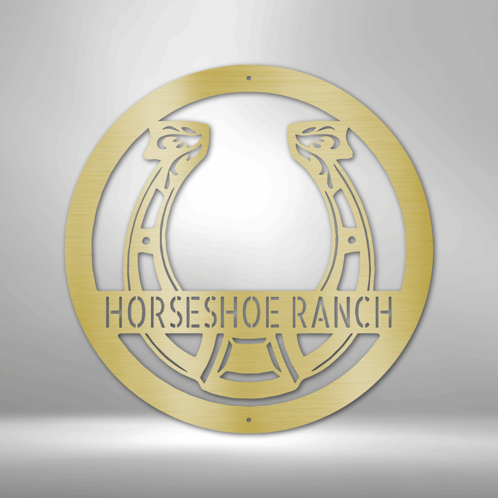 Horseshoe Monogram - Steel Sign