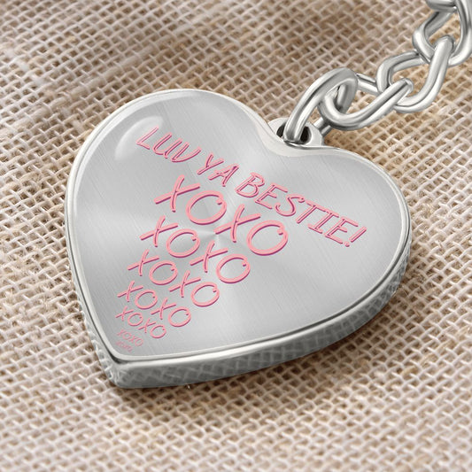 Luv Ya Bestie Heart Keychain