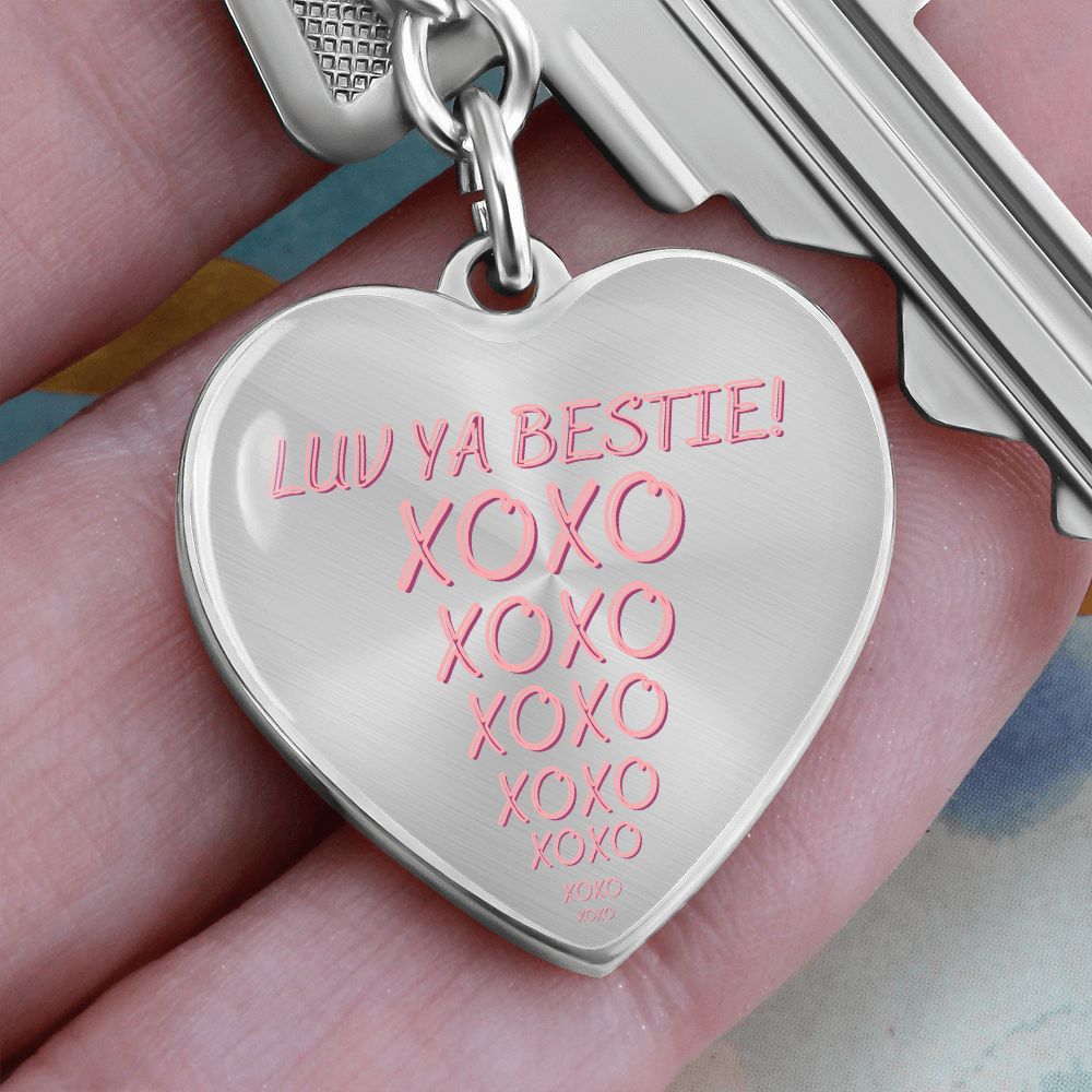 Luv Ya Bestie Heart Keychain