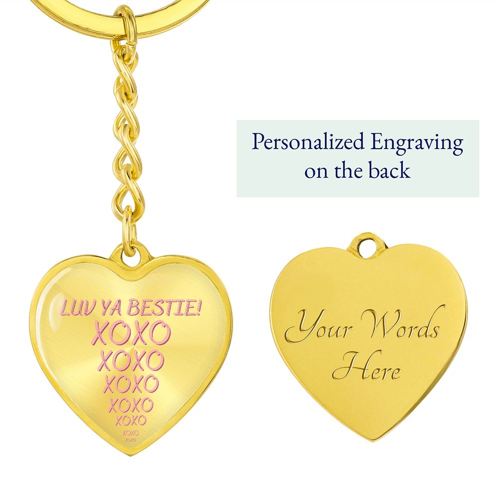 Luv Ya Bestie Heart Keychain