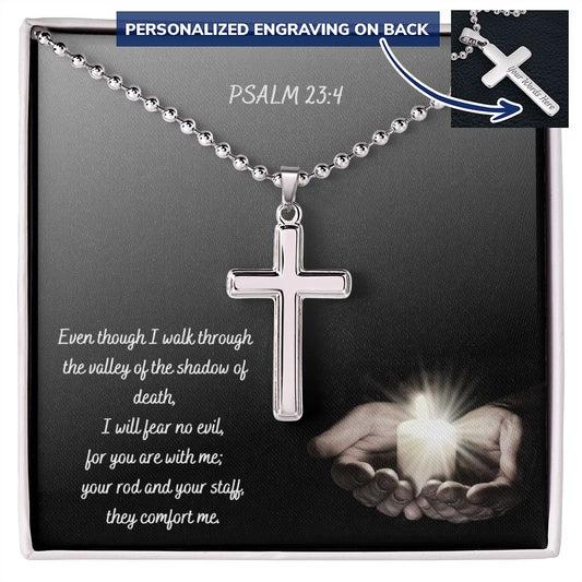 Personalized Cross with Ball Chain