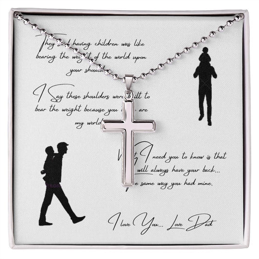 Love Dad Cross Necklace